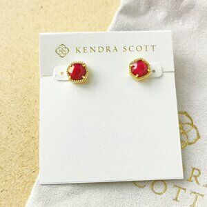 NEW Kendra Scott Gold Raspberry Labradorite Davie Stud Earrings